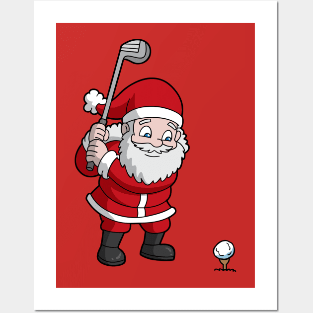 Christmas Santa Claus Golf Wall Art by E